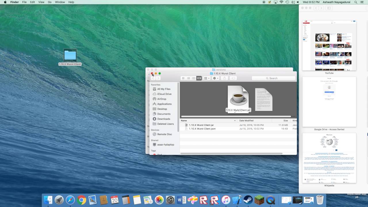 extract the wurst hacked client for mac